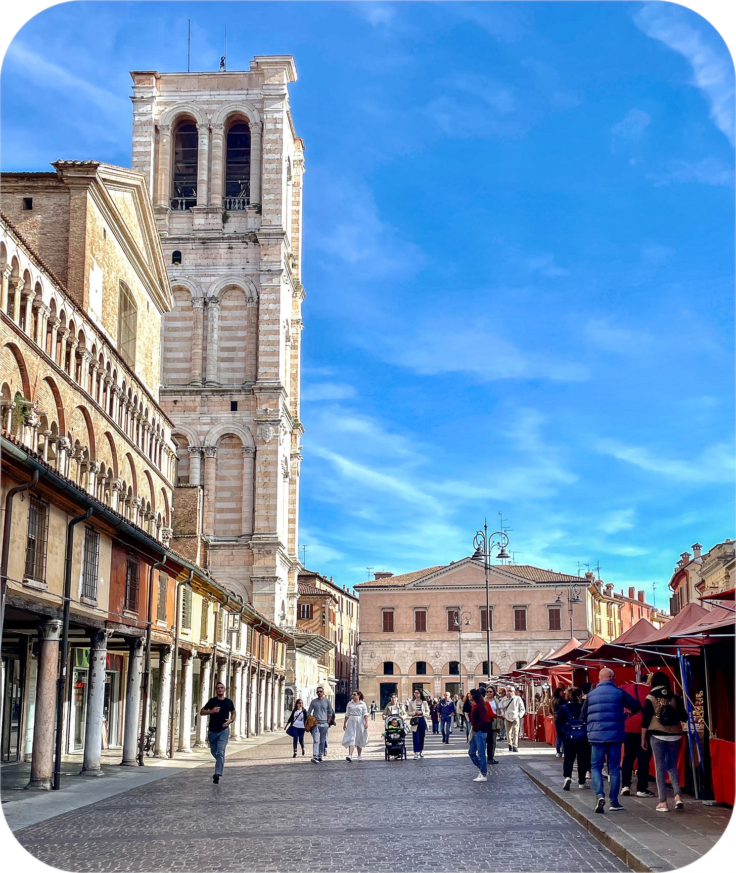 The historic center of Ferrara, Italy