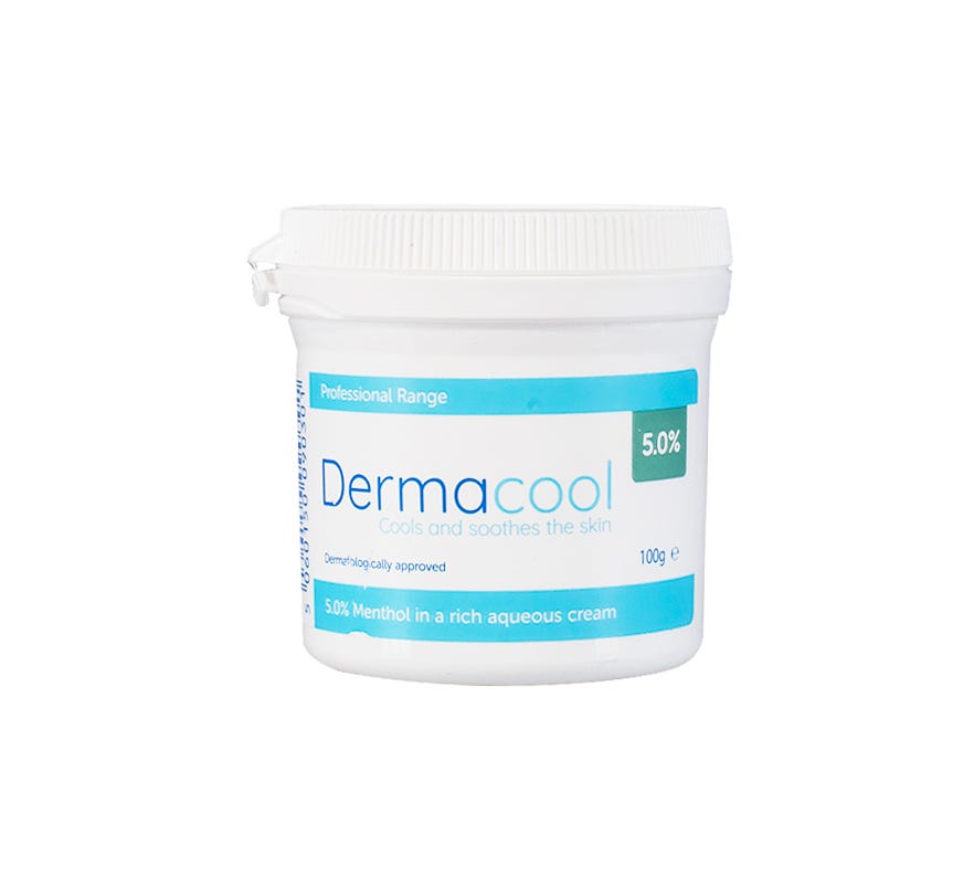 Dermacool Menthol Aqueous Cream 5% 100g Pot New SLS free tube from 1st April 2025 - Dermacool