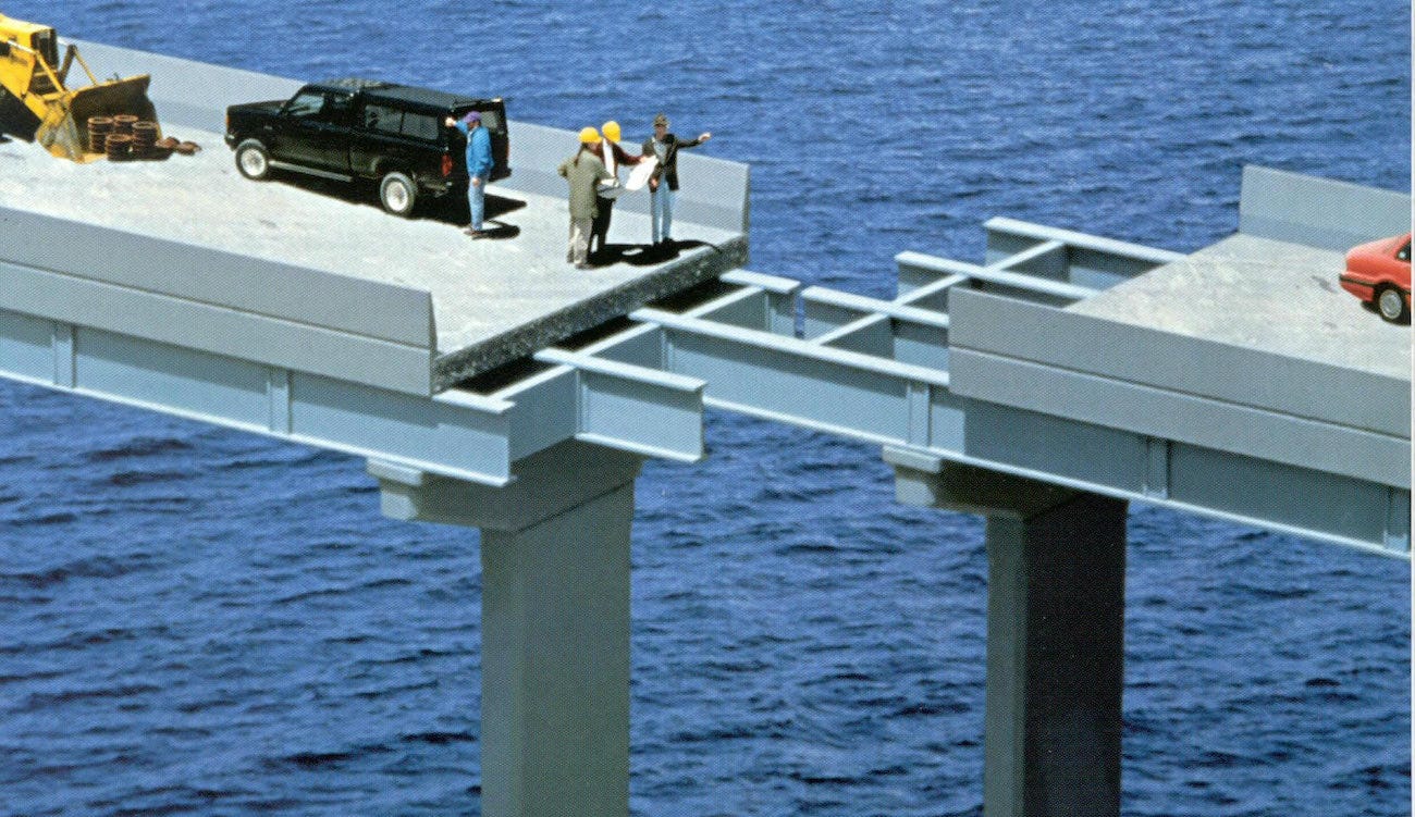 Bridge construction with two ends that don't meet in the middle