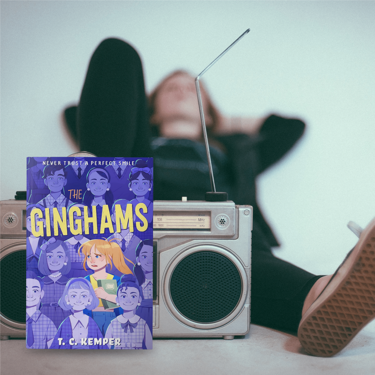"The Ginghams" by TC Kemper in front of a boom box and teen "The Ginghams" by TC Kemper in front of a boom box and teen