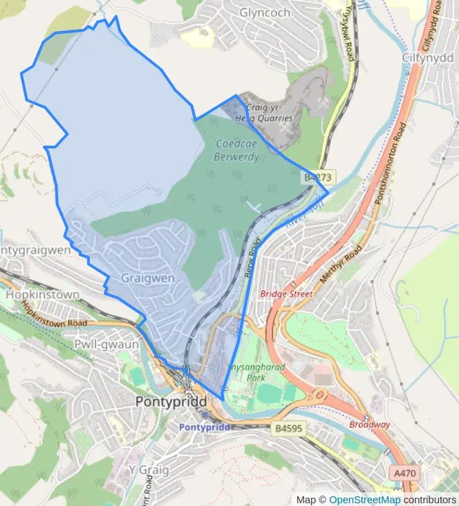 Rhondda Cynon Taf, Tref Pontypridd