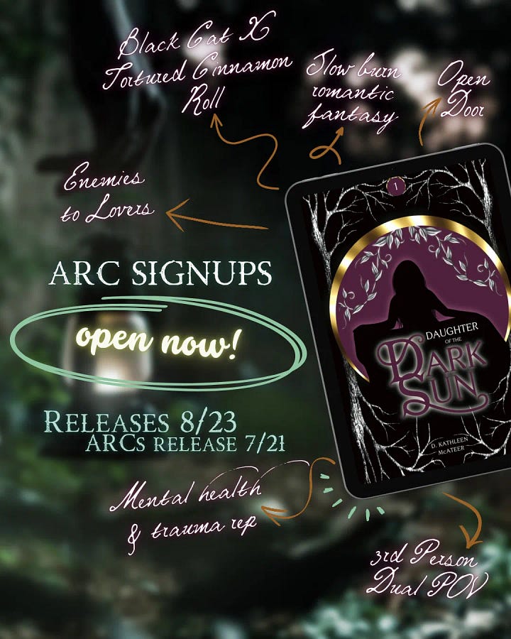 ARC promo posts from authors D. Kathleen McAteer and E.L Deliza