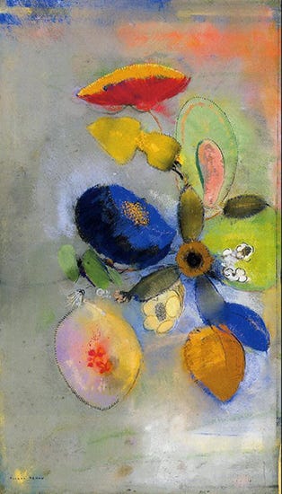 Flowers, Pastel, Odilon Redon