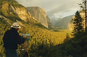 John Hulsey Painting in Yosemite Photograph of John Hulsey Painting in Yosemite