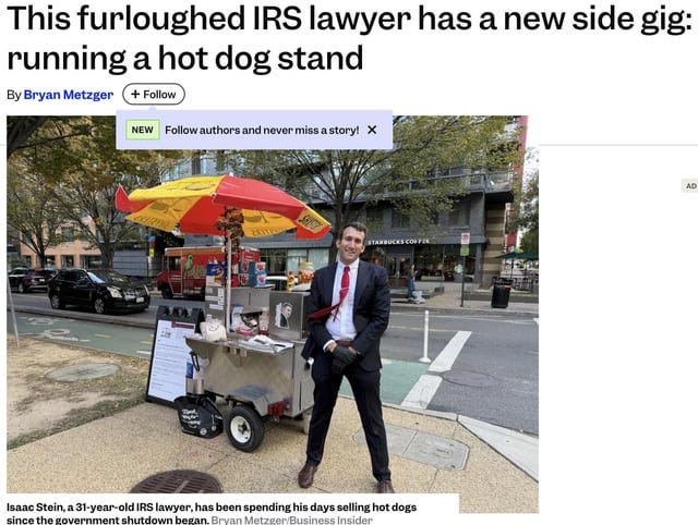 r/libertarianmeme - Federal government employee finally gets a productive job. I’m liking the shutdown more every day.