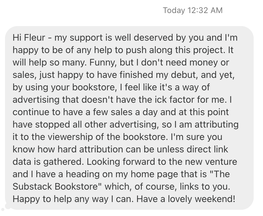 Testimonial from author