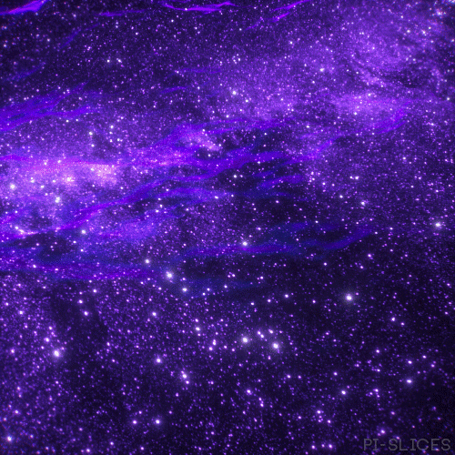 gif animado de ondas em um mar roxo cheio de pontos brilhantes, como se fosse glitter ou o próprio universo