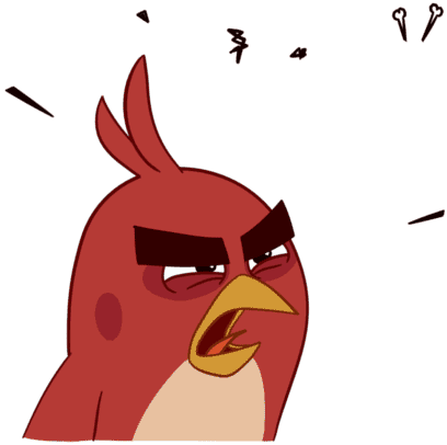 an angry bird with a skull and lightning bolts around it