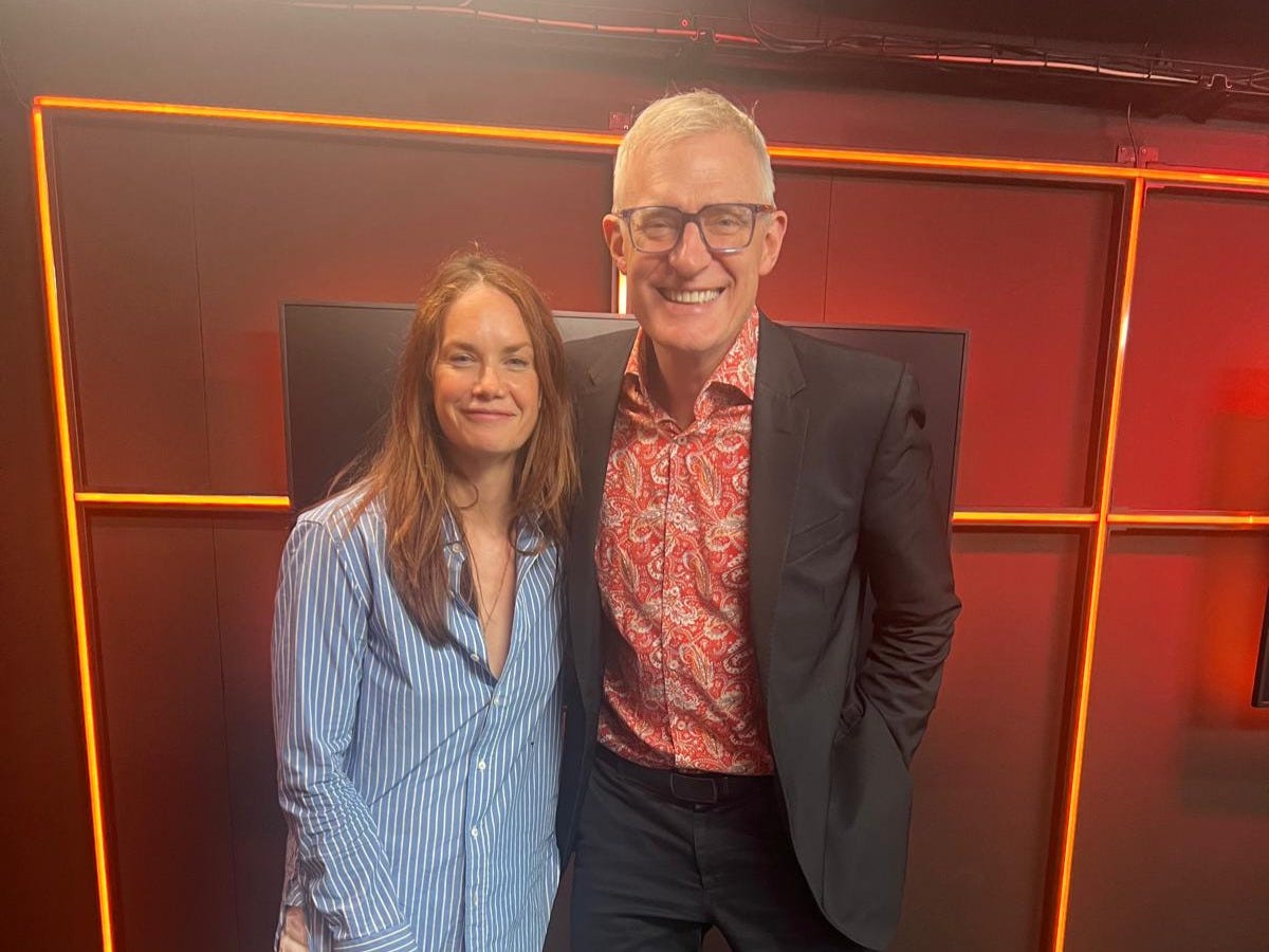 Ruth Wilson stands next to Jeremy Vine for a photo Ruth Wilson stands next to Jeremy Vine for a photo