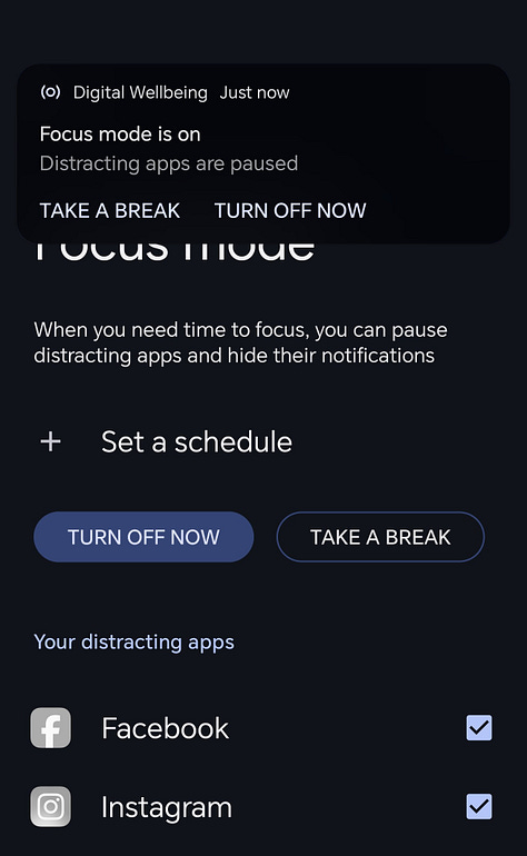 Android Focus Mode