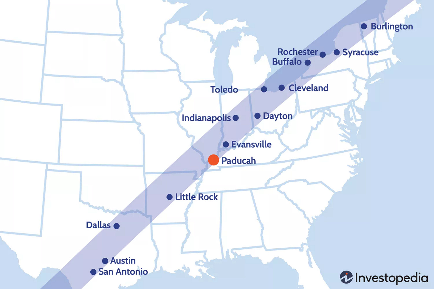 Map of solar eclipse path