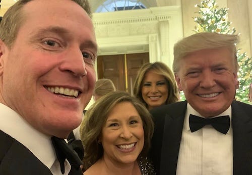 Senator Ted Budd with his wife and Donald and Melania Trump