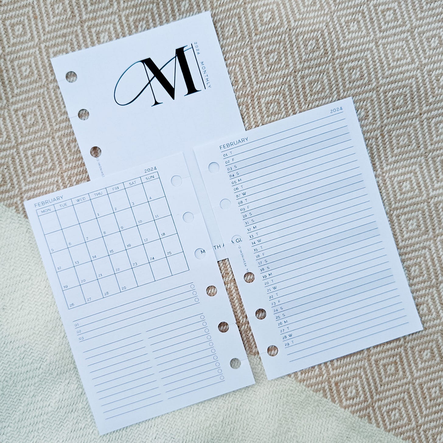 My original pocket sized planner insert for monthlies