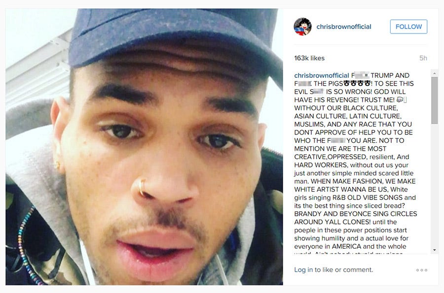 chris brown gives donald trump some fs 2016 gossip chris brown gives donald trump some fs 2016 gossip