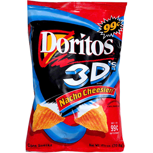 Doritos 3D's Corn Snacks, Nacho Cheesier