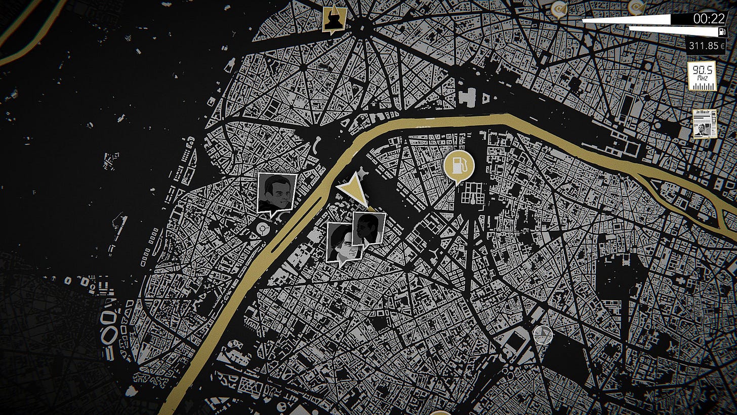 The map in Night Call The map in Night Call