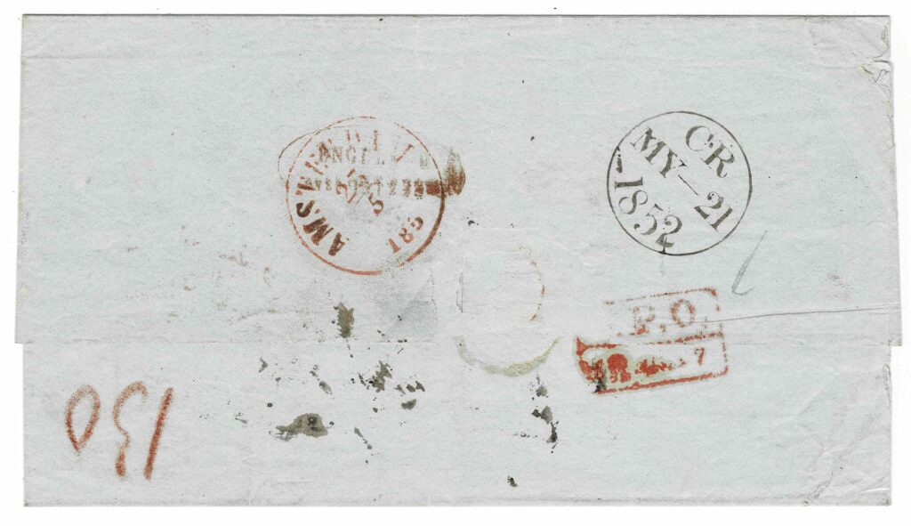 Calcutta, India to Amsterdam, Netherlands from April 1852