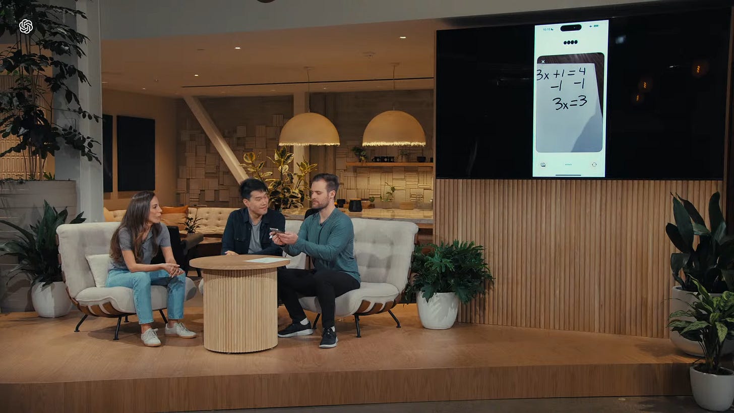 ChatGPT 4o demo on stage ChatGPT 4o demo on stage