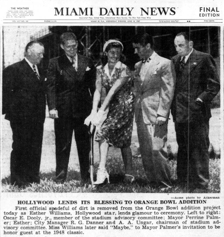 Sports page of the Miami Daily News, Final Edition, on June 18, 1947.