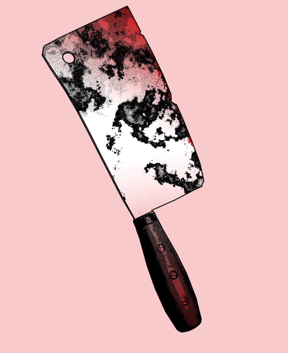 Rusty butcher knife