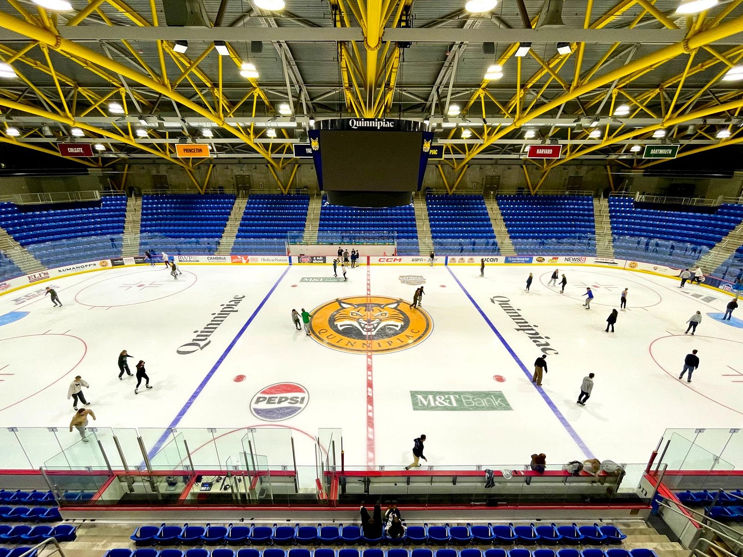 The Student Government Association bought dozens of pairs of ice skates to launch the initiative, providing students with free weekly access to ice time at M&T Bank Arena.