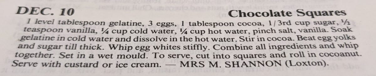 A recipe for Chocolate Squares