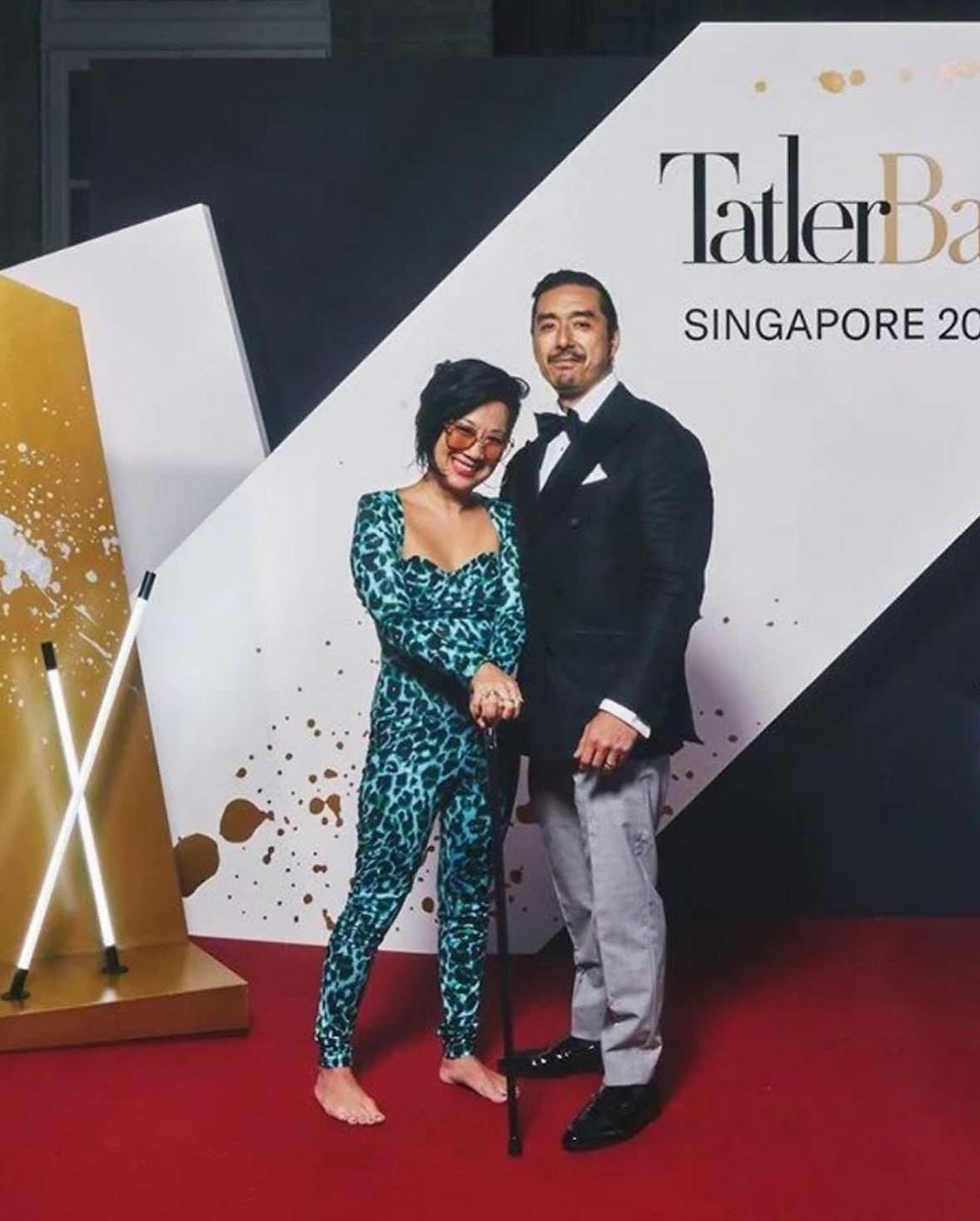 Cancer survivor Sarah and her husband and longevity clinic founder Dean Ho all dressed up at the Tatler Ball Cancer survivor Sarah and her husband and longevity clinic founder Dean Ho all dressed up at the Tatler Ball