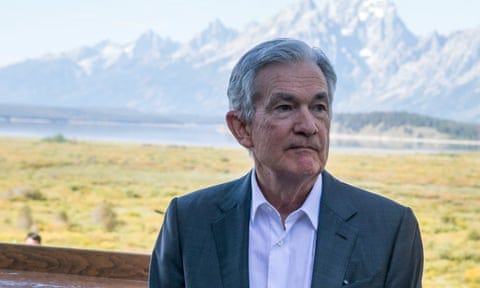 Federal Reserve chair Jerome Powell at Jackson Lake Lodge. Federal Reserve chair Jerome Powell at Jackson Lake Lodge.