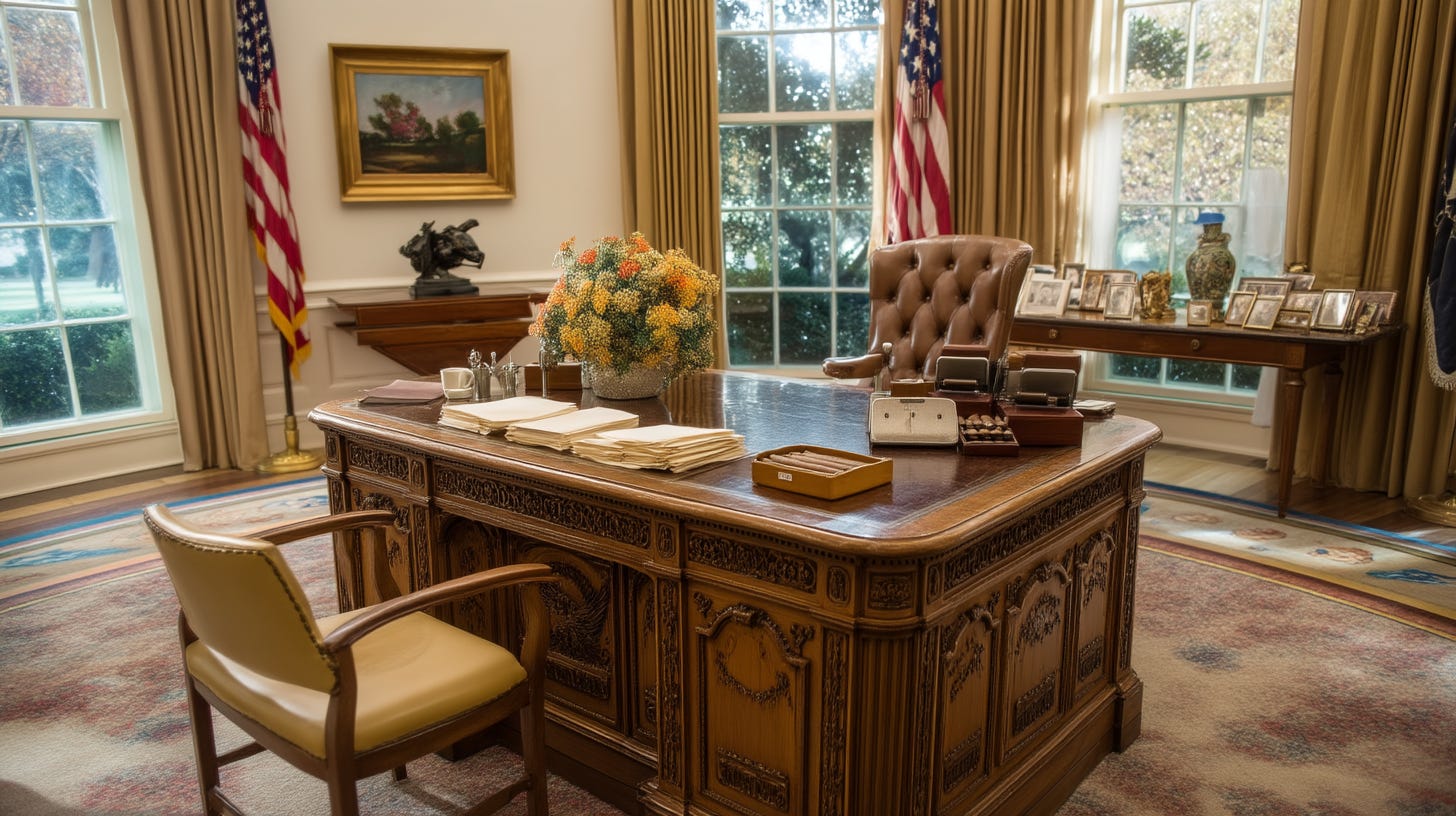 Oval Office Desk where Pres. John F. Kennedy signed Proclamation 3447, the Cuban Embargo