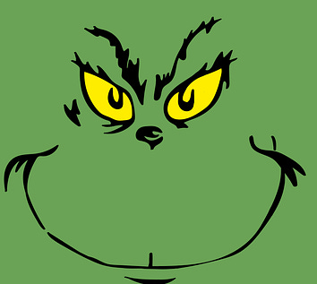 line drawing of the Grinch’s facial features. Dr. Seuss. line drawing of the Grinch’s facial features. Dr. Seuss.