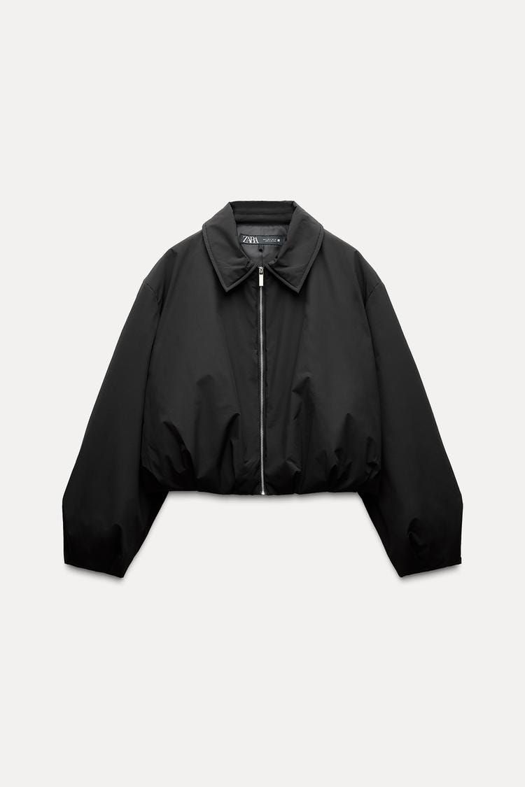 Zara SHORT PUFFER JACKET - Black - Image 0