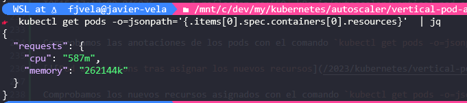 Resultado ejecución comando kubectl get pods Resultado ejecución comando kubectl get pods