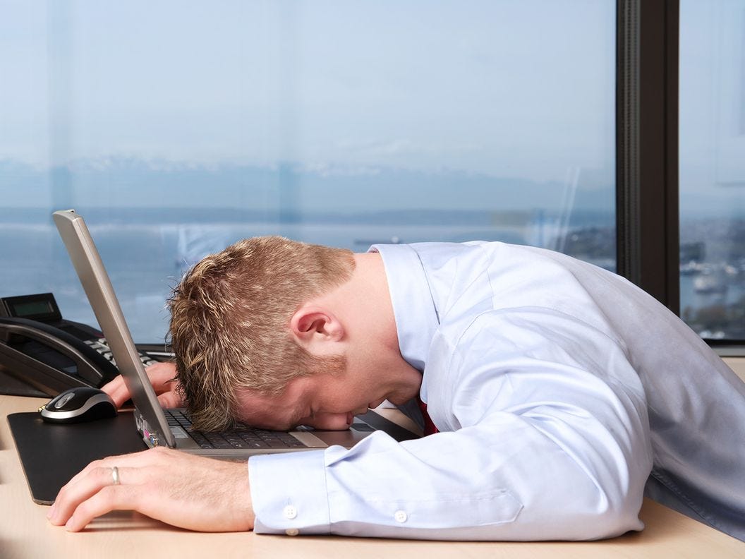 CDCROP: Man with his head down on his laptop facing the Agony of Defeat (Getty Images)
