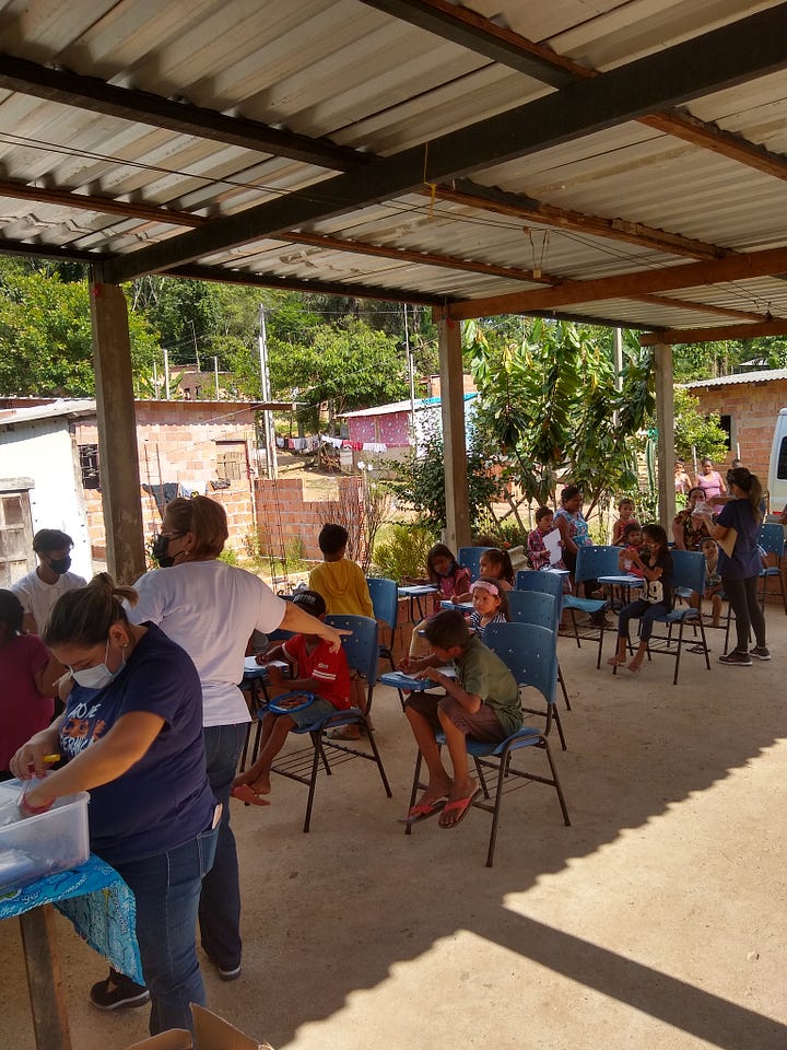 Homes and community center in the favela
