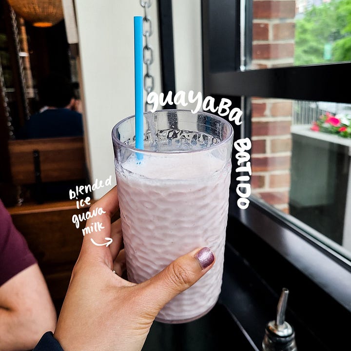 Guayaba Batido and Ensalada de Pulpo