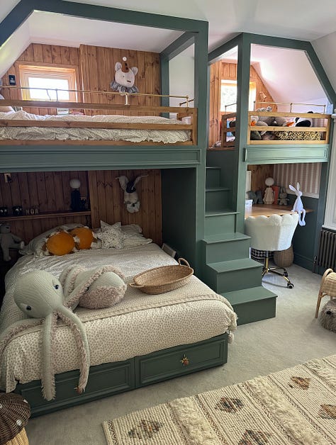 bunkroom makeover before and after details