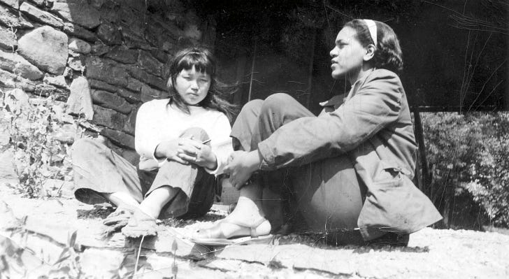 Ruth and another student at Black Mountain College in 1946