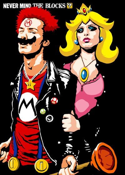 Punk Super Mario Bros - Love Kills Art PrintButcher Billy | Sid and ...