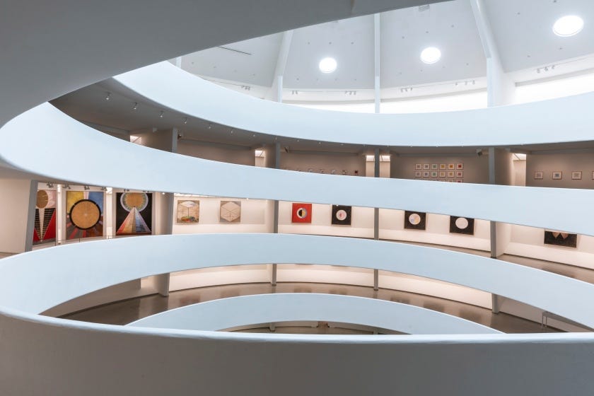 Installation view of the exhibition 'Hilma af Klint: Paintings for the Future', Solomon R. Guggenheim Museum, New York, October 12, 2018 - April 23, 2019 Installation view of the exhibition 'Hilma af Klint: Paintings for the Future', Solomon R. Guggenheim Museum, New York, October 12, 2018 - April 23, 2019