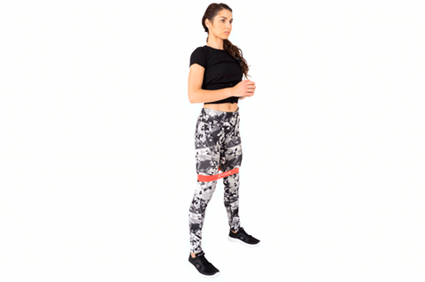 Resistance band squat exercise