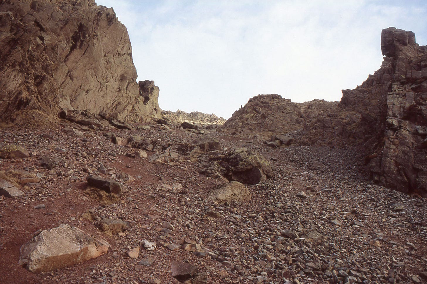 scree channel between crags