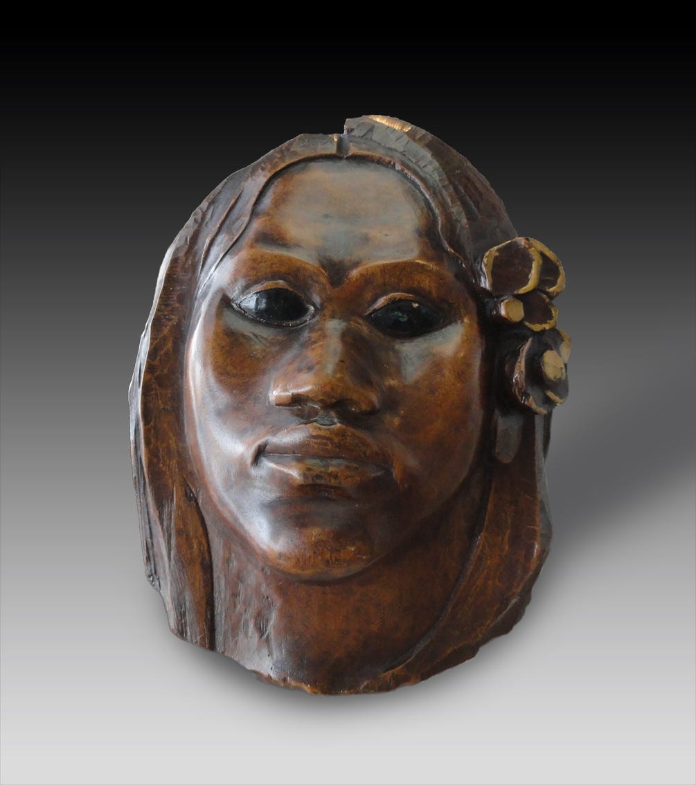 Gauguin carved portrait of Teha'amana