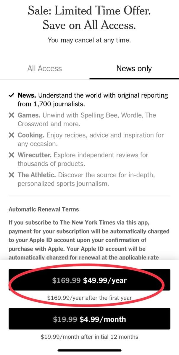NYT Flexible Paywall