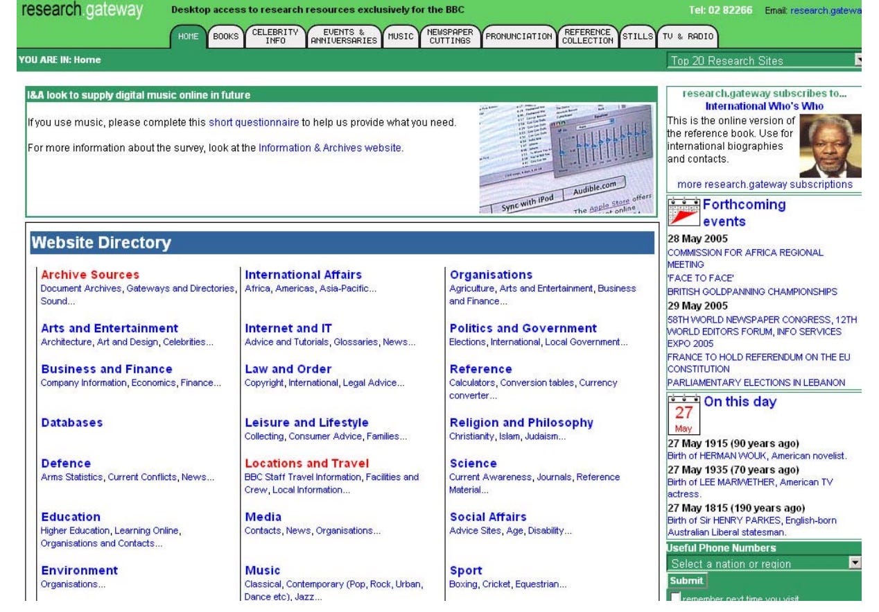 Research Gateway (27th May 2005)