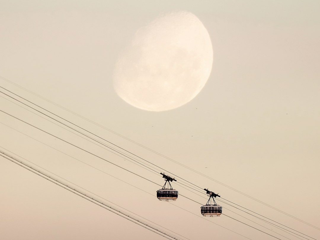 two black cable cars two black cable cars