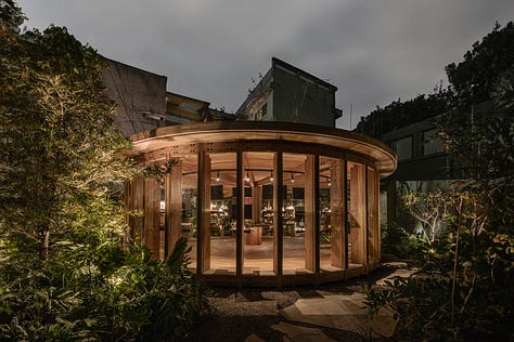 The Xinú Marsella space occupies a former car mechanic's workshop in the city's Juarez neighborhood that has been transformed into an oasis of greenery.