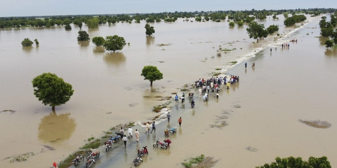 Flooding in Hadeja. Picture credit: AP
