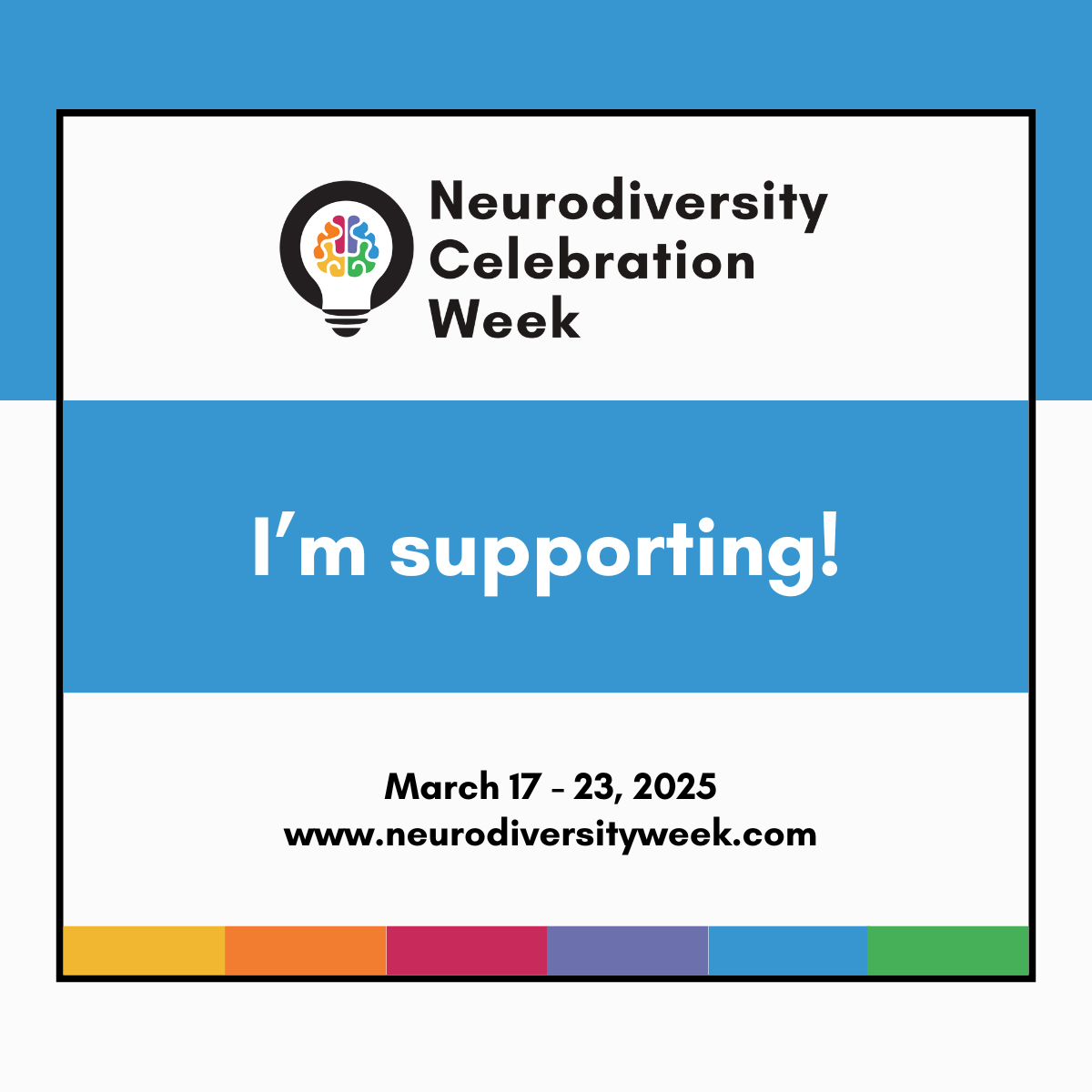 I'm supporting Neurodiversity Celebration Week, in a lovely light blue hue I'm supporting Neurodiversity Celebration Week, in a lovely light blue hue