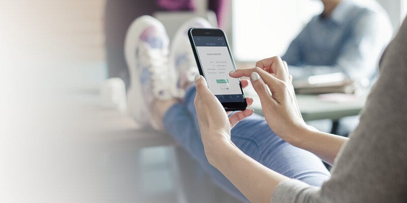 Sending a request to pay via smartphone
