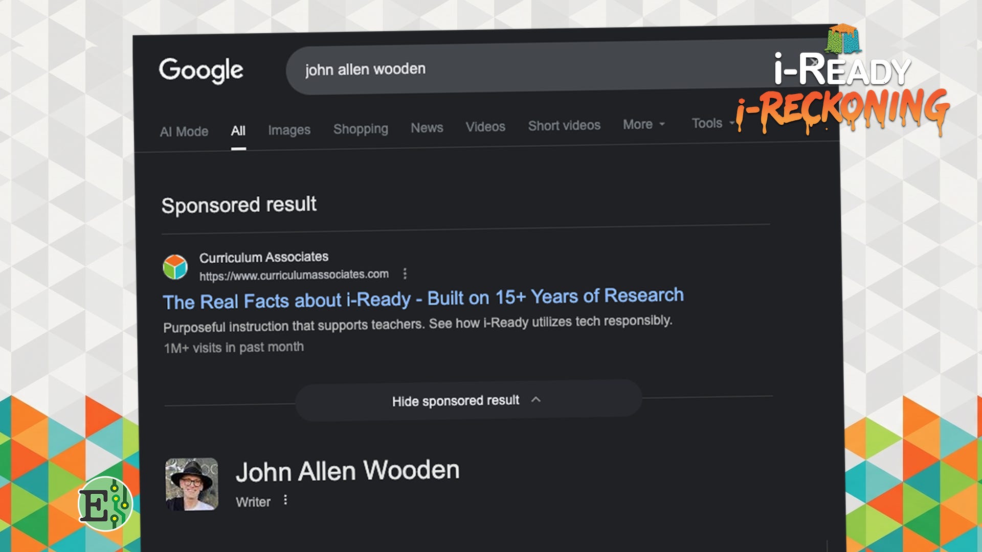 Google Ads bought on "John Allen Wooden" searches by Curriculum Associates' i-Ready Google Ads bought on "John Allen Wooden" searches by Curriculum Associates' i-Ready
